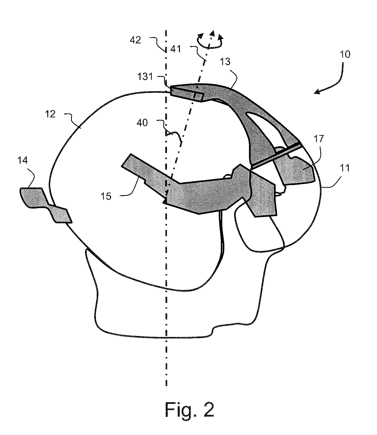 Helmet comprising a movable visor with a vertical axis of rotation