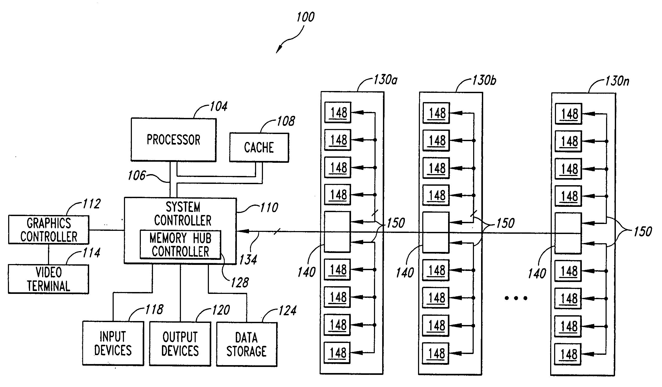 Memory module and method having on-board data search capabilities and processor-based system using such memory modules