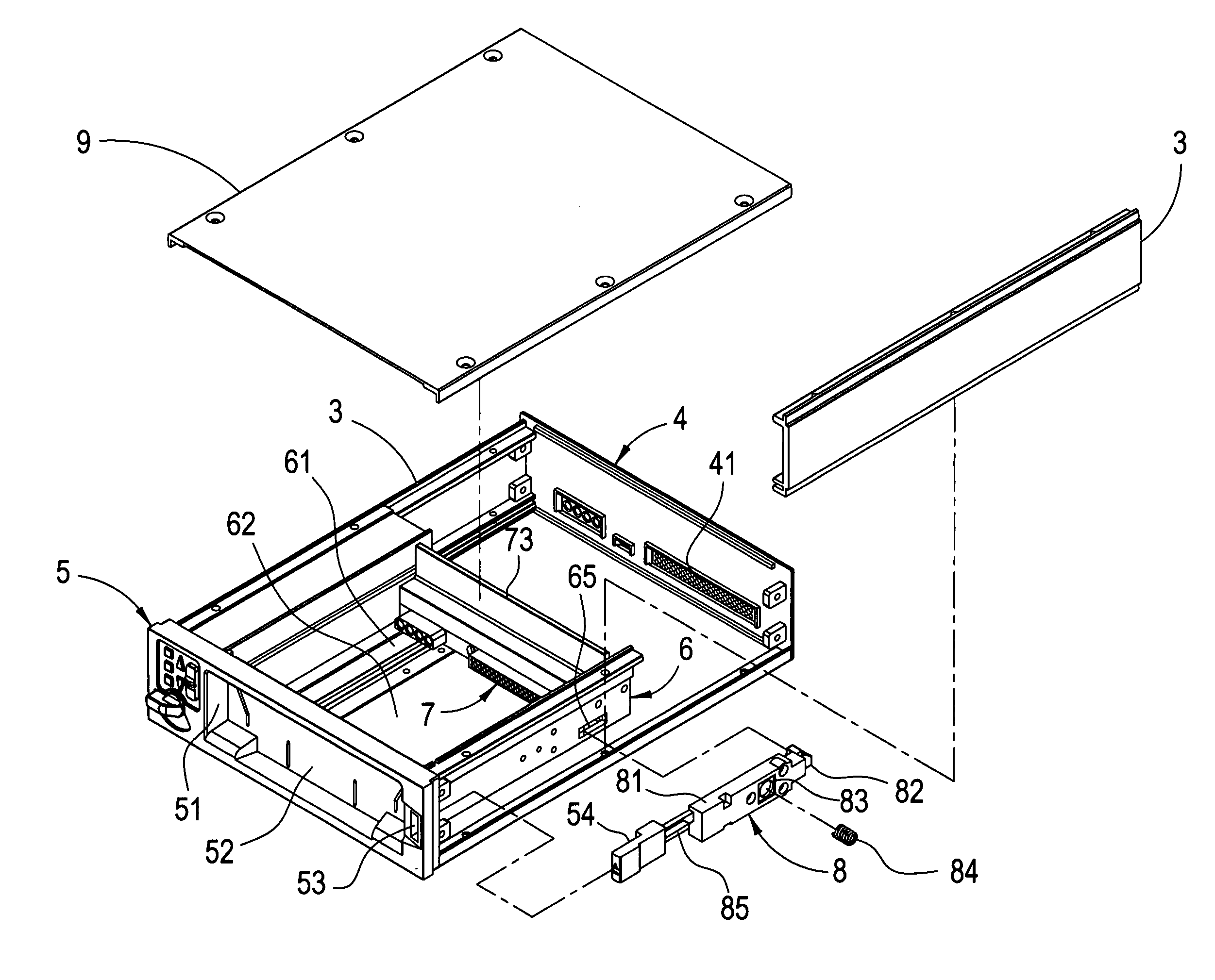 Fast hard disk plugging and rejecting device