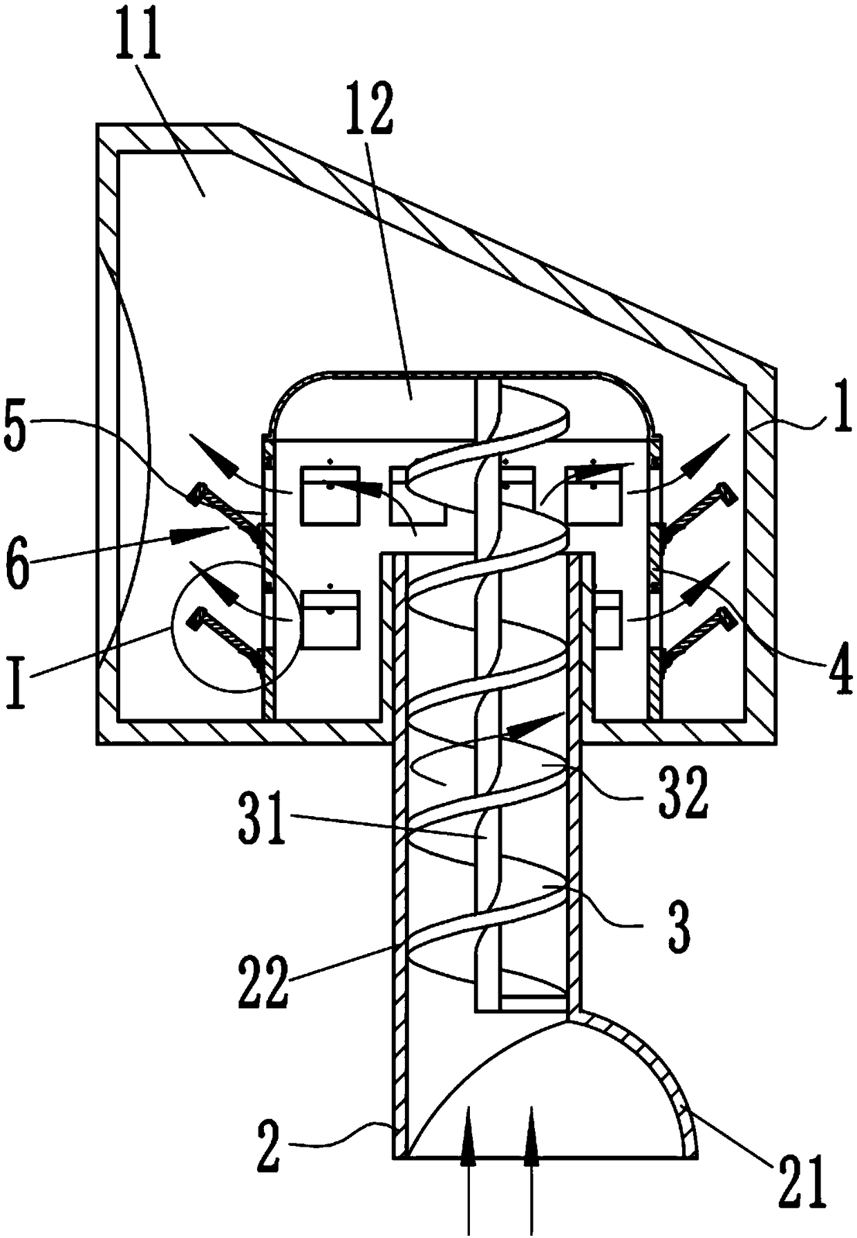 Bean grinding and peeling device