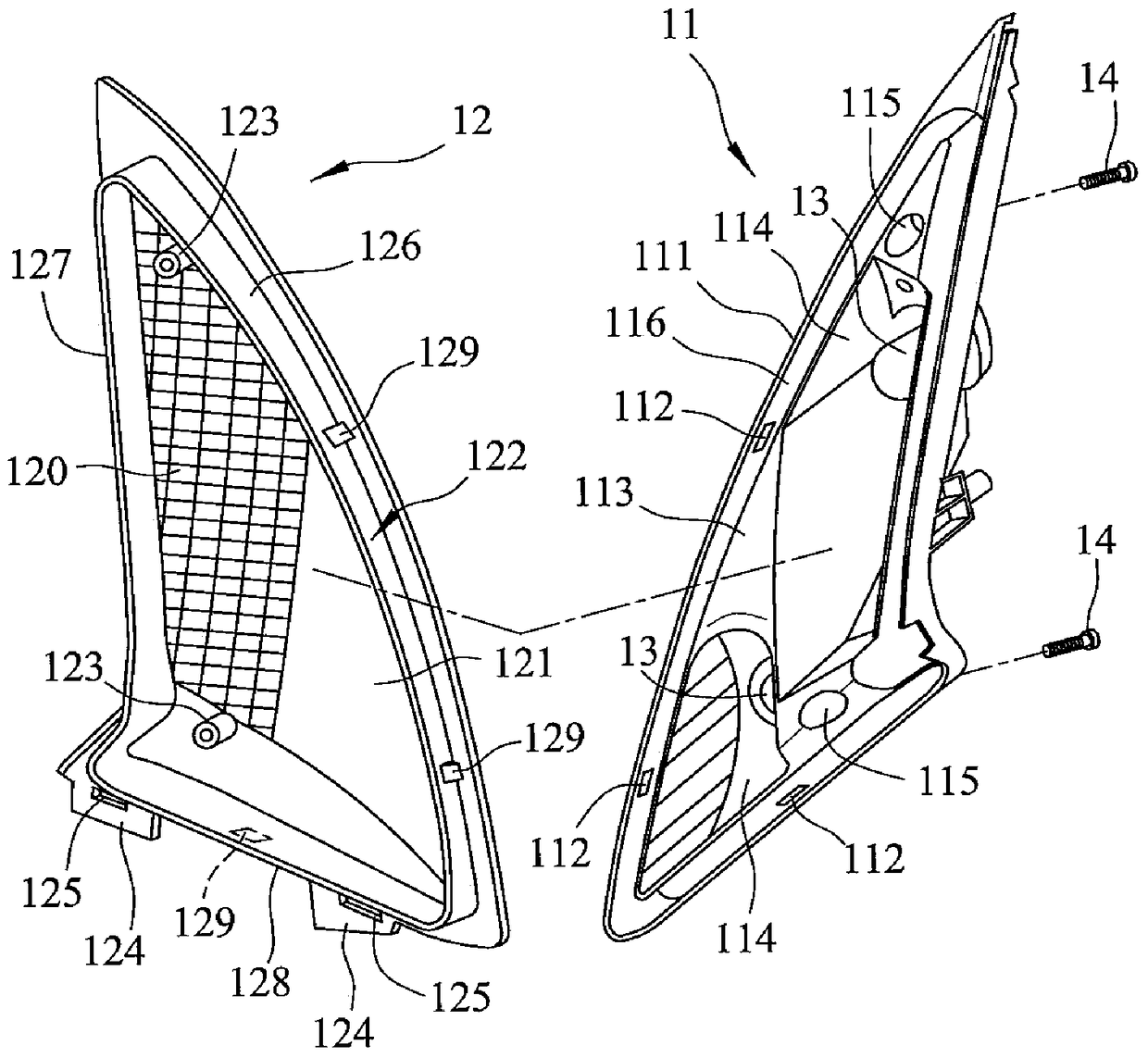 The structure of the vehicle turn signal