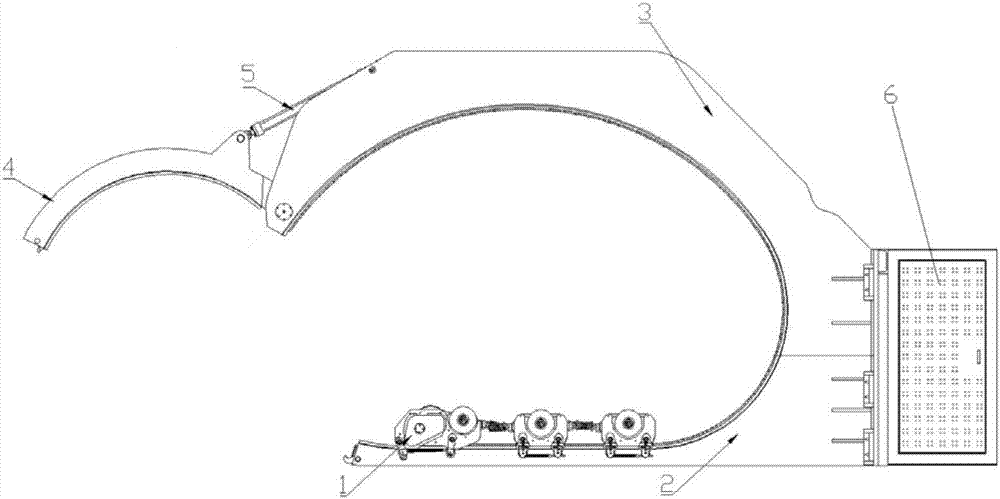 Car walking rail device for annular object packing