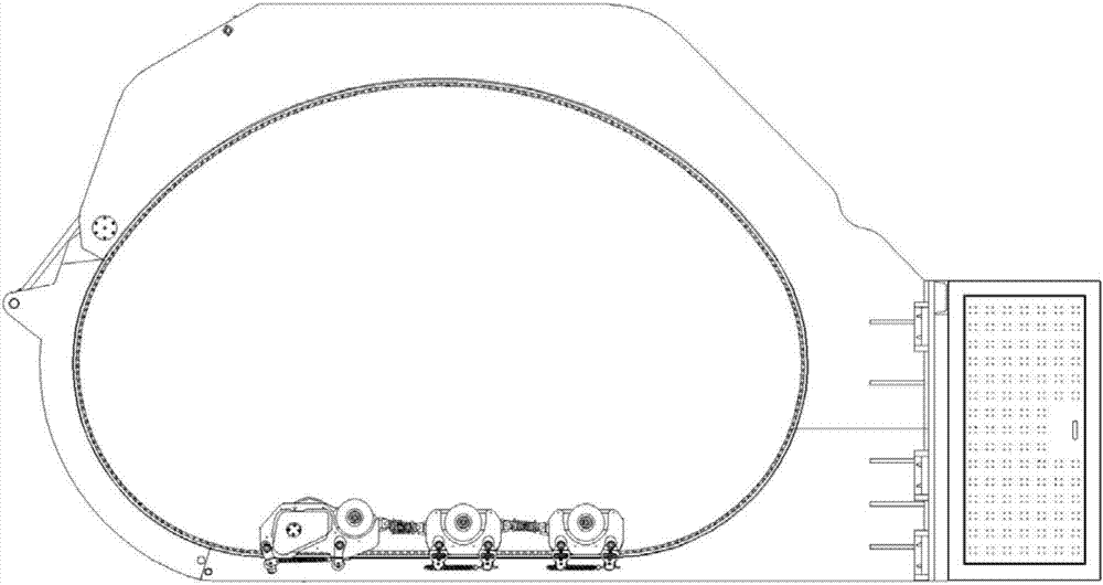 Car walking rail device for annular object packing