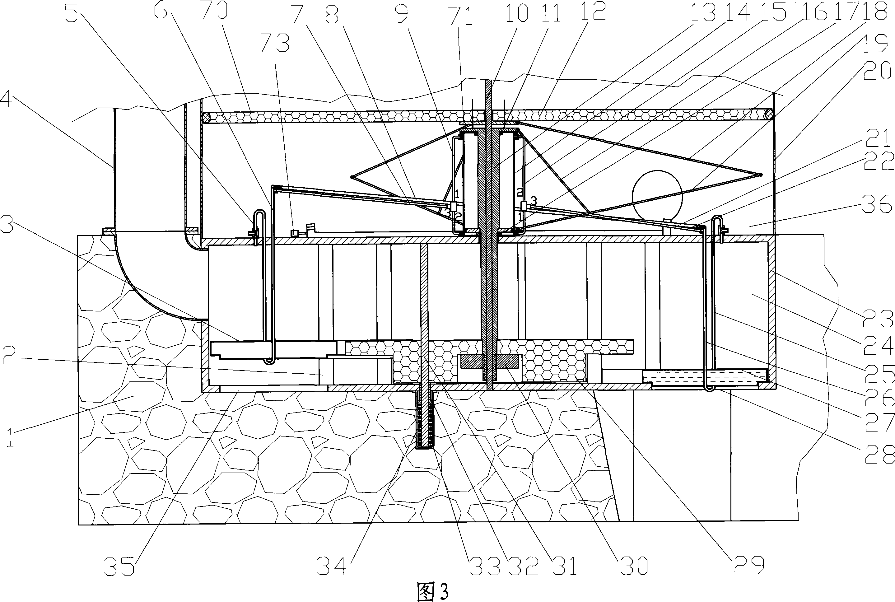 Perpendicular wing tip whiff sea wave tide wind power combined generation set