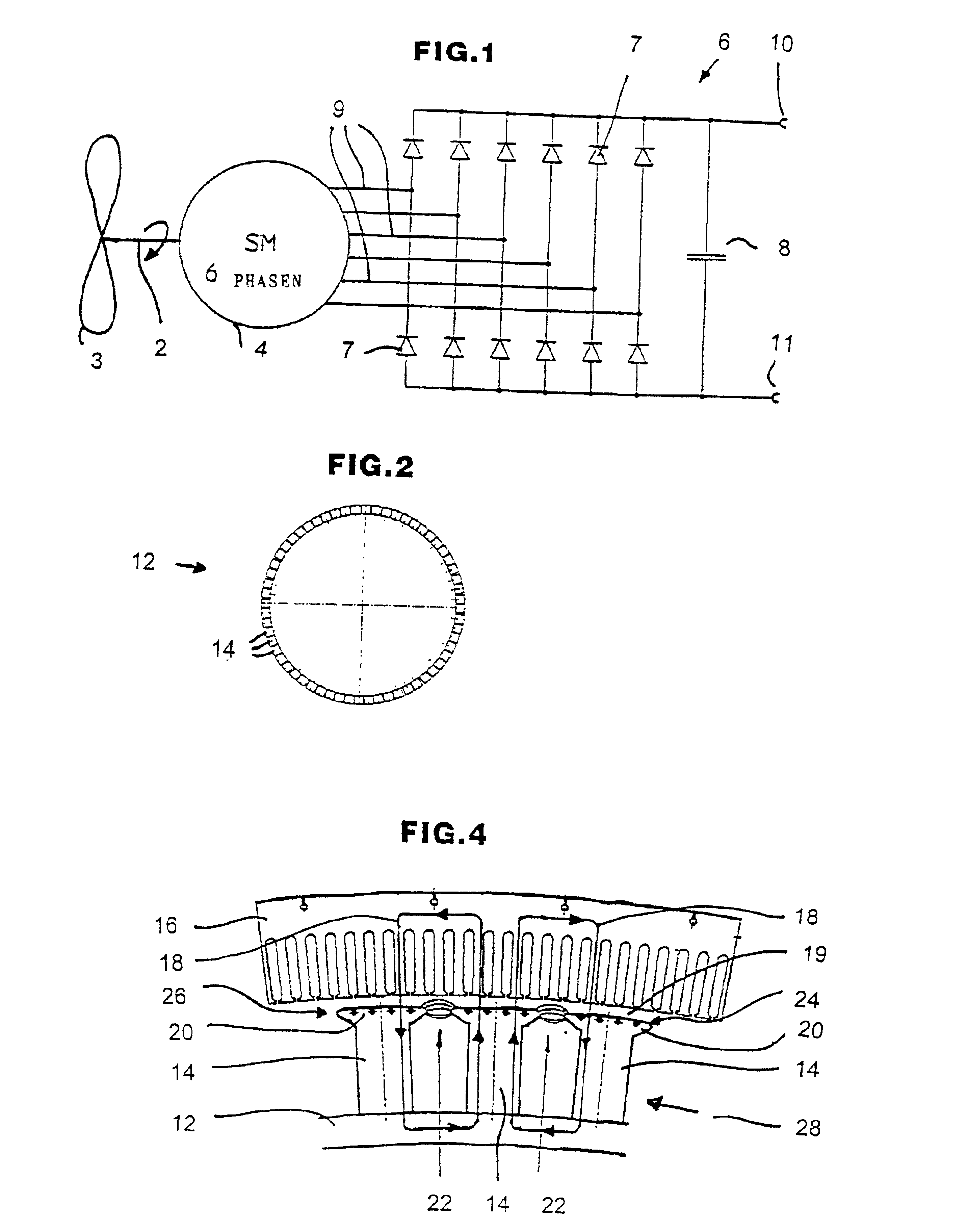 Synchronous generator for service in wind power plants, as well as a wind power plant