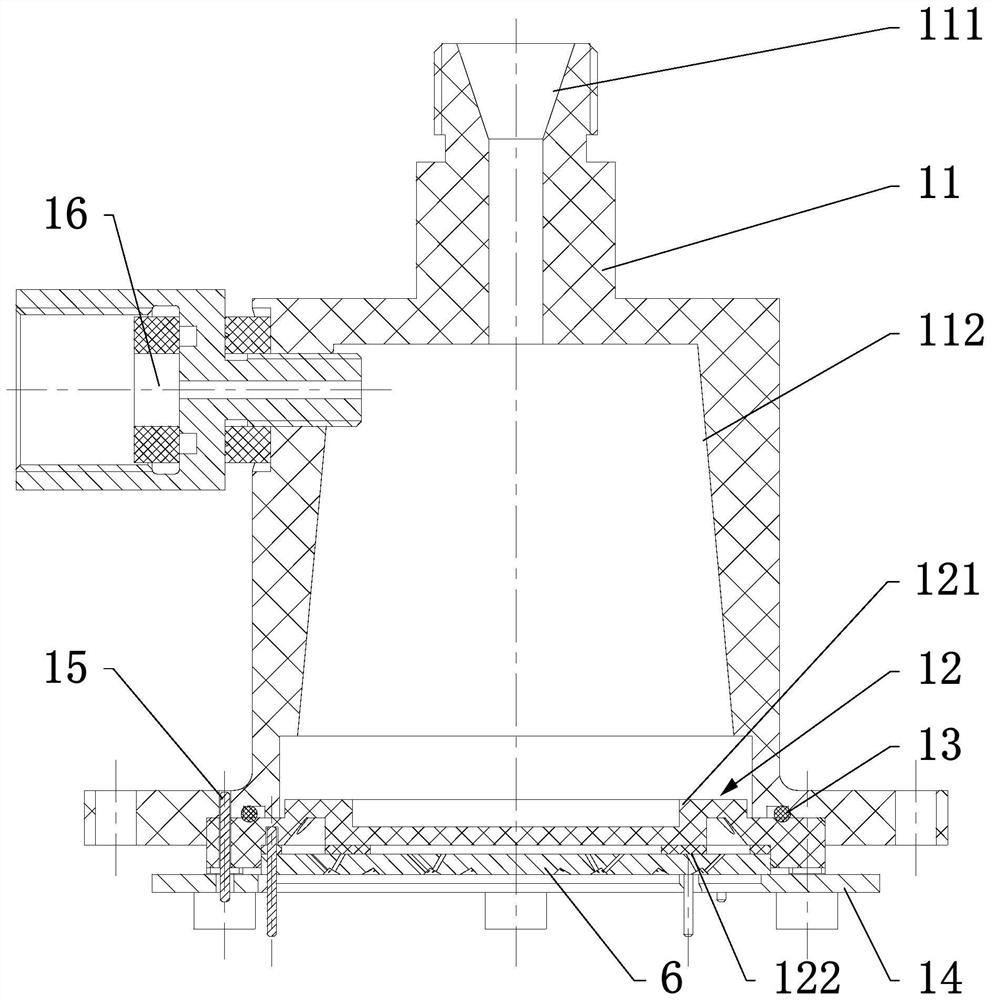 Mutual-impact jetting plate liquid flow testing device