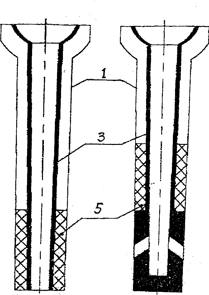 Soaked carbon-free protecting pipe