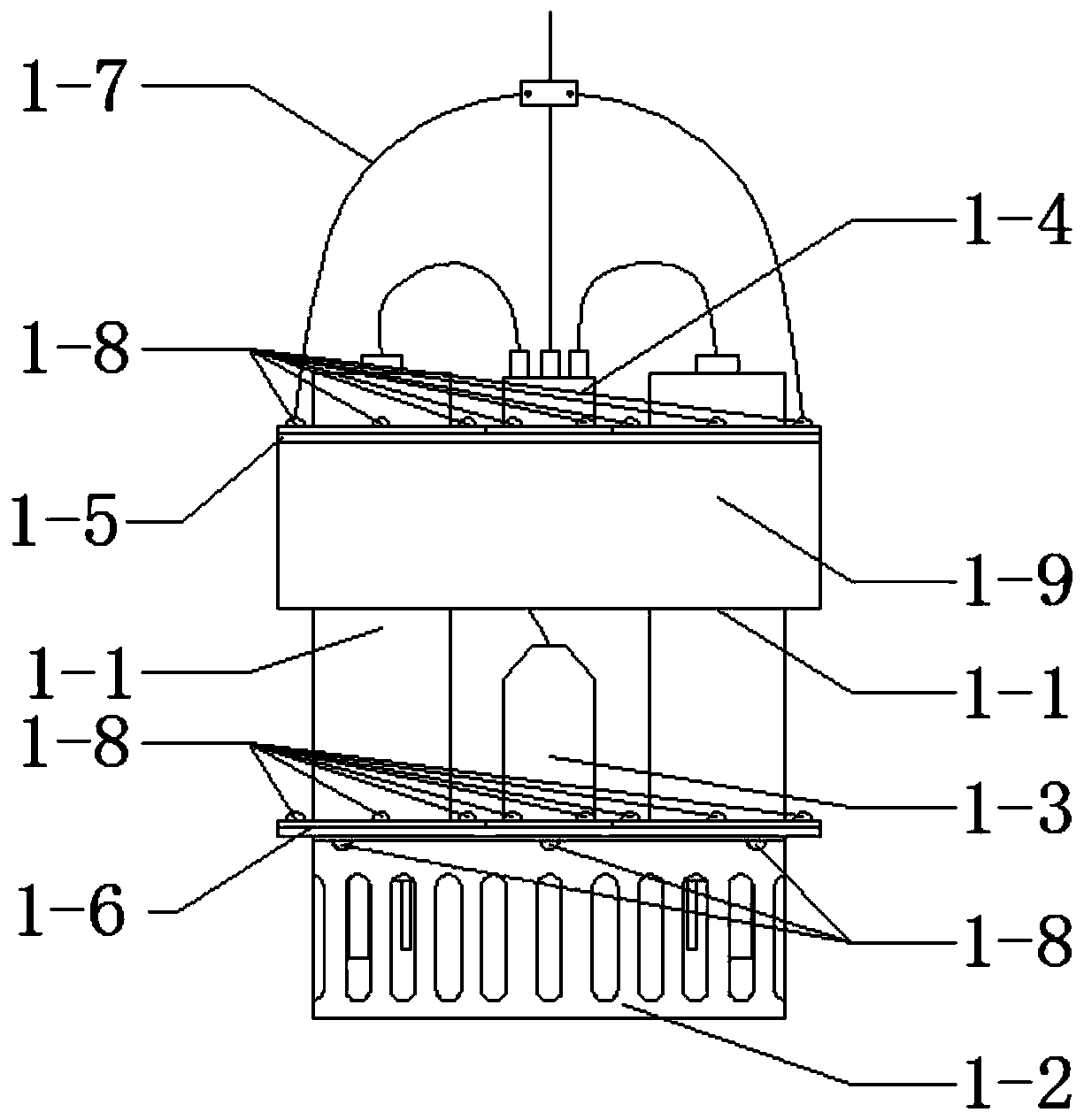 A buoyancy compensation type multi-parameter vertical water quality data automatic collection device and using method