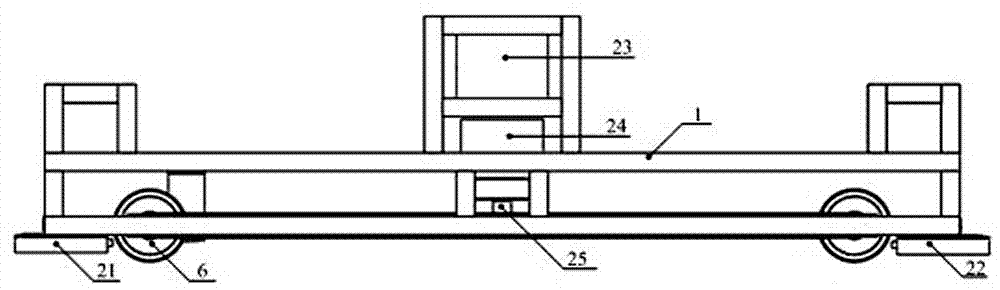 RFID (radio frequency identification)-based two-bin rail-bound conveying vehicle and rail layout and positioning control method