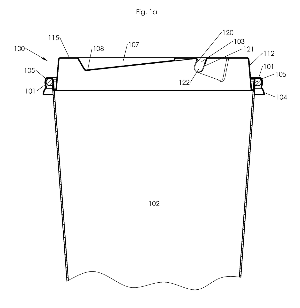 Container lid with integral lid holder