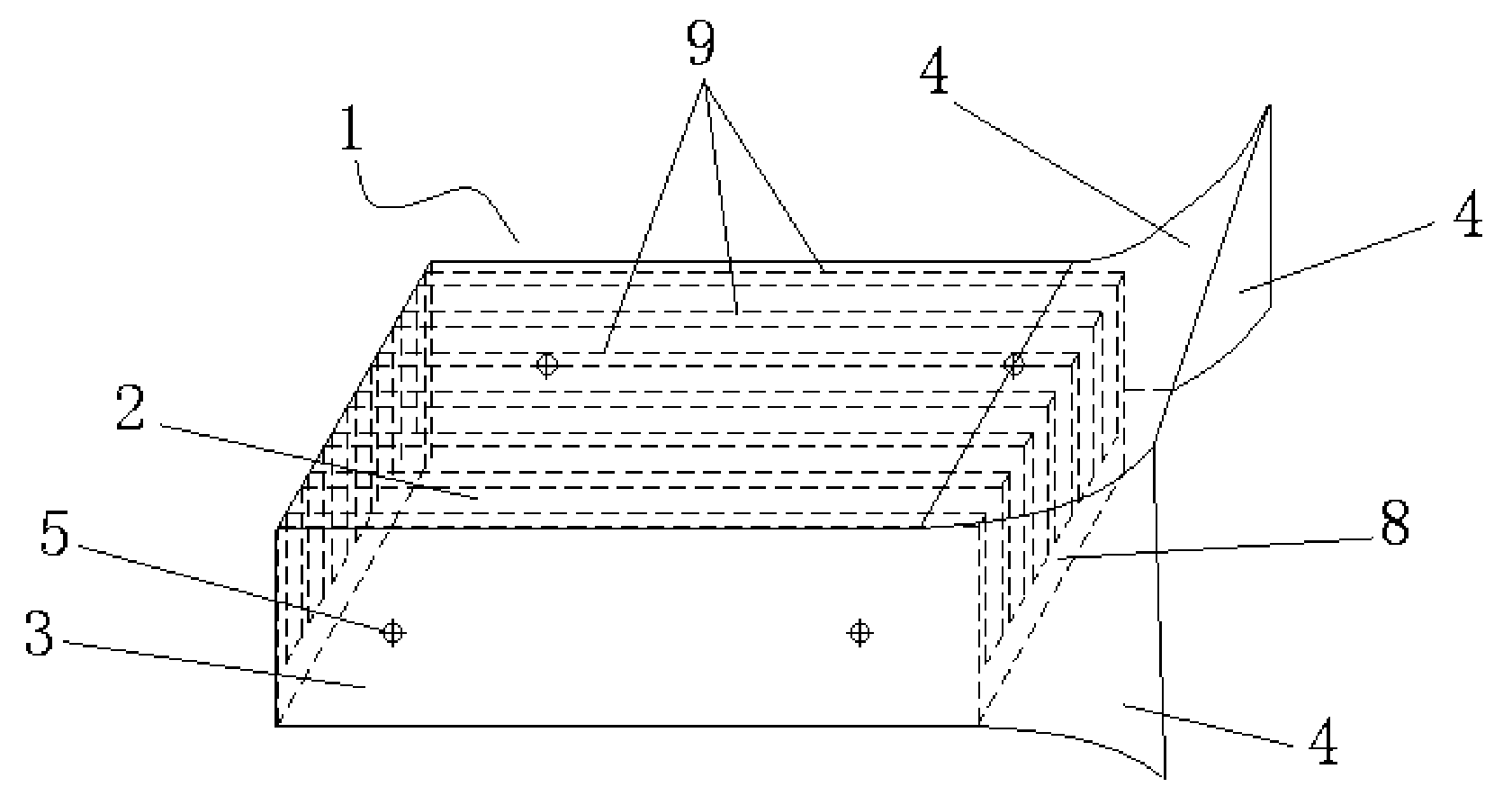 Radiation device with wind scooper