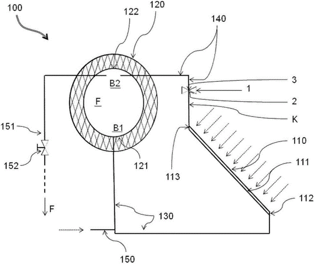 Valve and solar collector working on the principle of thermosiphon