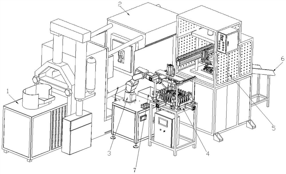 Automatic machining device for rim charges of alloy facing die-pressed pieces