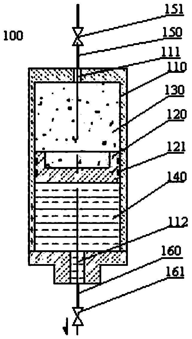 Piston valve type energy accumulator