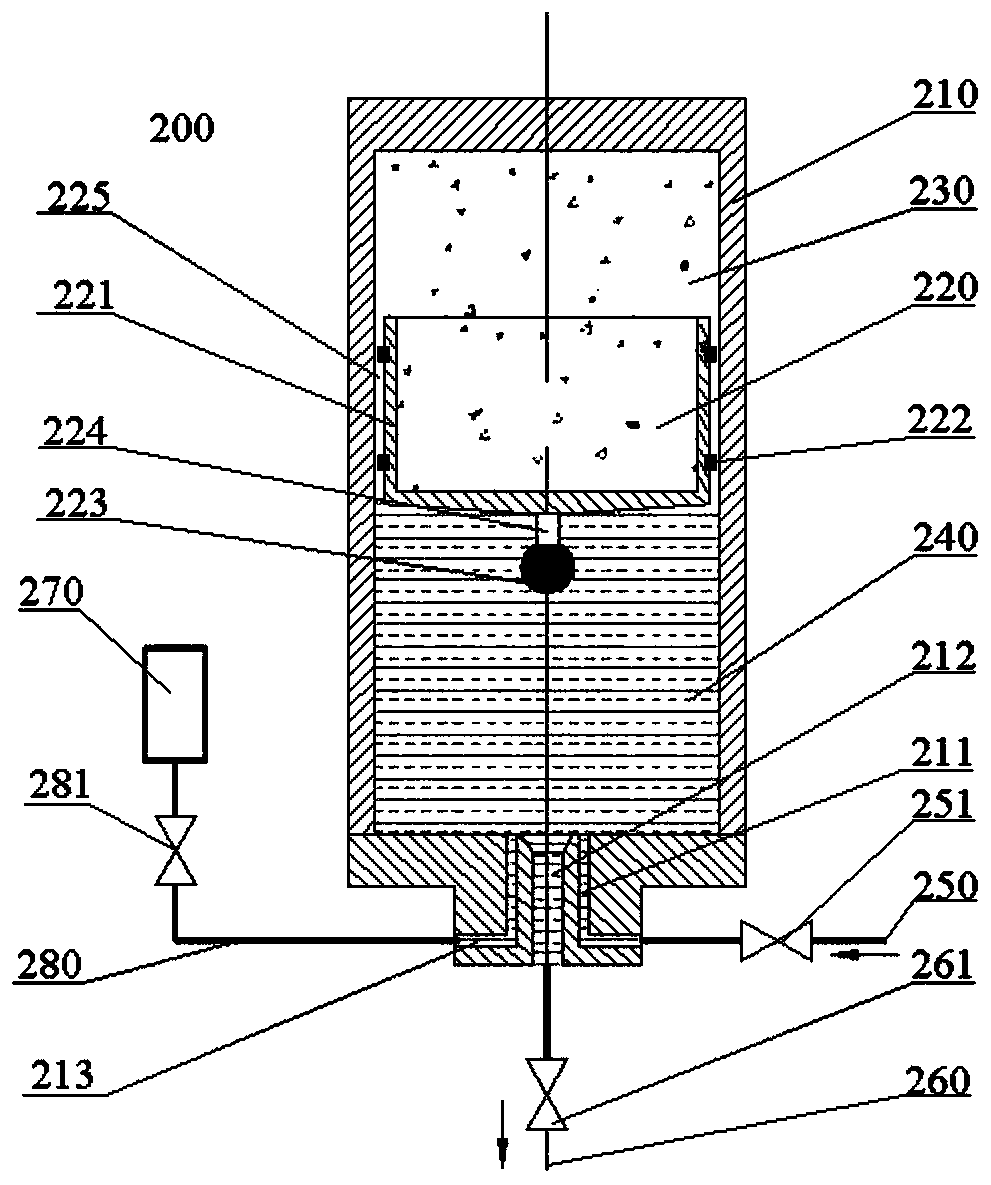 Piston valve type energy accumulator