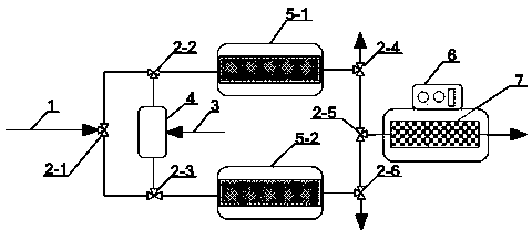 Device and process for removing nitrogen oxides under synergistic effect of heteropolyacid and microwave irradiation