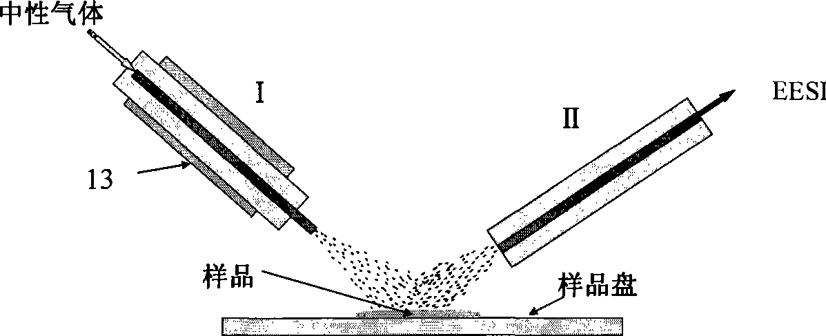 Neutral desorption apparatus and neutral desorption extractive electrospray lonization mass spectrometry method