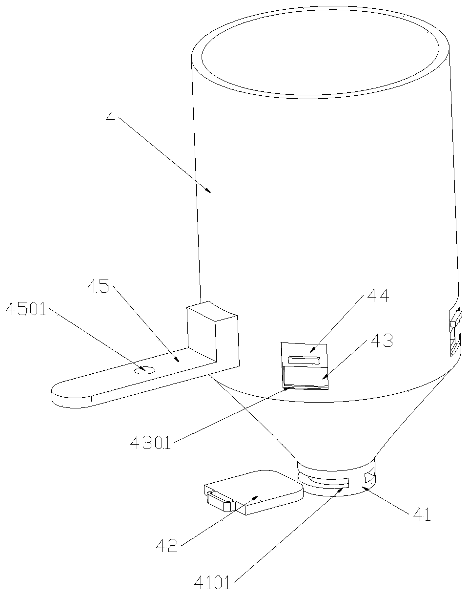 Preparation technology and stirring and discharging device of mixed powdery essence