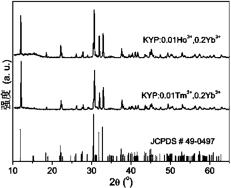 A kind of rare earth ion pair co-doped k  <sub>3</sub> y(po  <sub>4</sub> )  <sub>2</sub> Up-conversion luminescent material and preparation method thereof