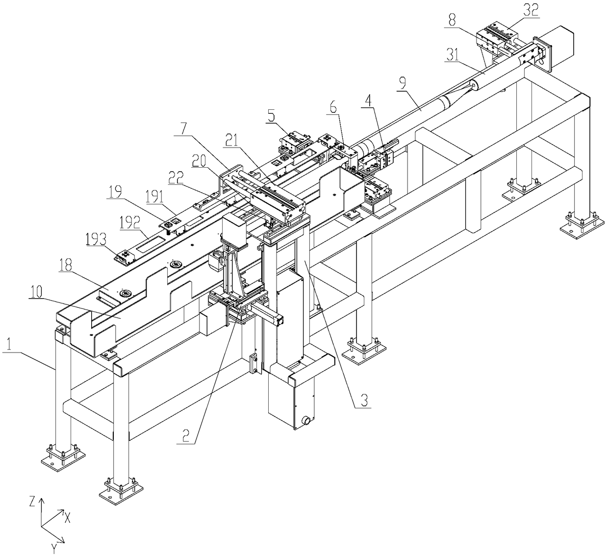 Device for automatically loading projectile body into packaging bag