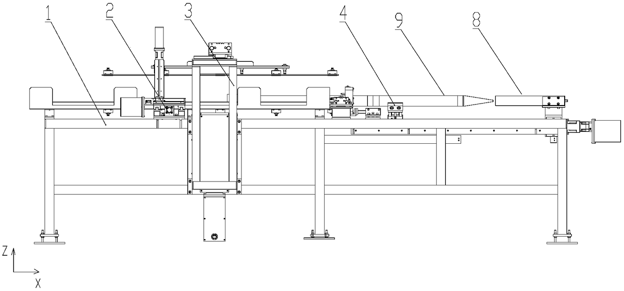 Device for automatically loading projectile body into packaging bag