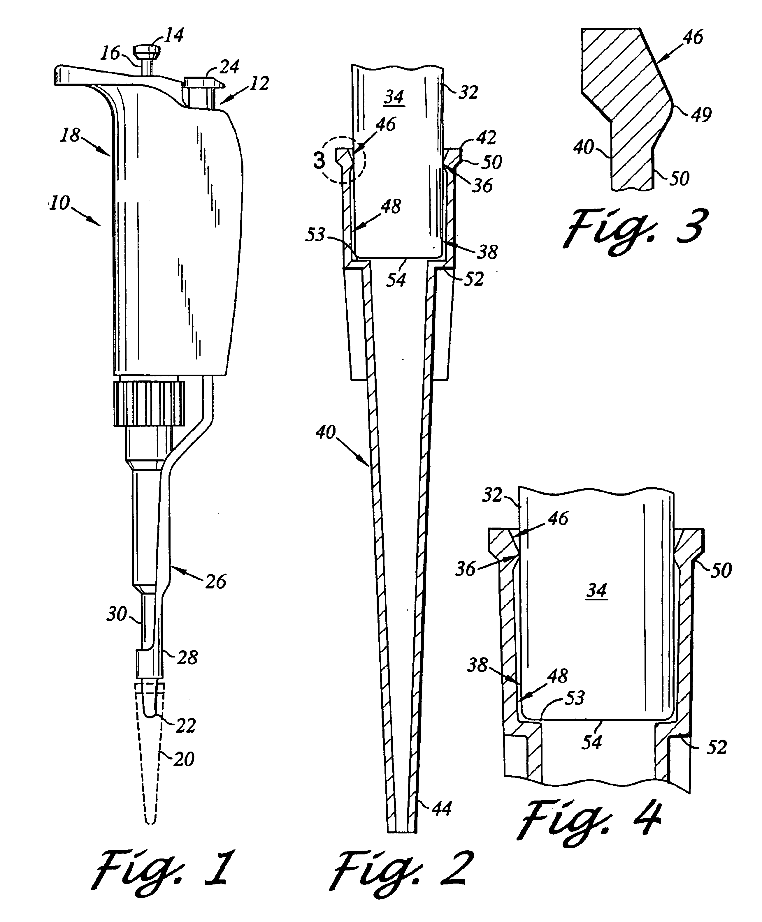 Pipette with improved pipette tip mounting shaft