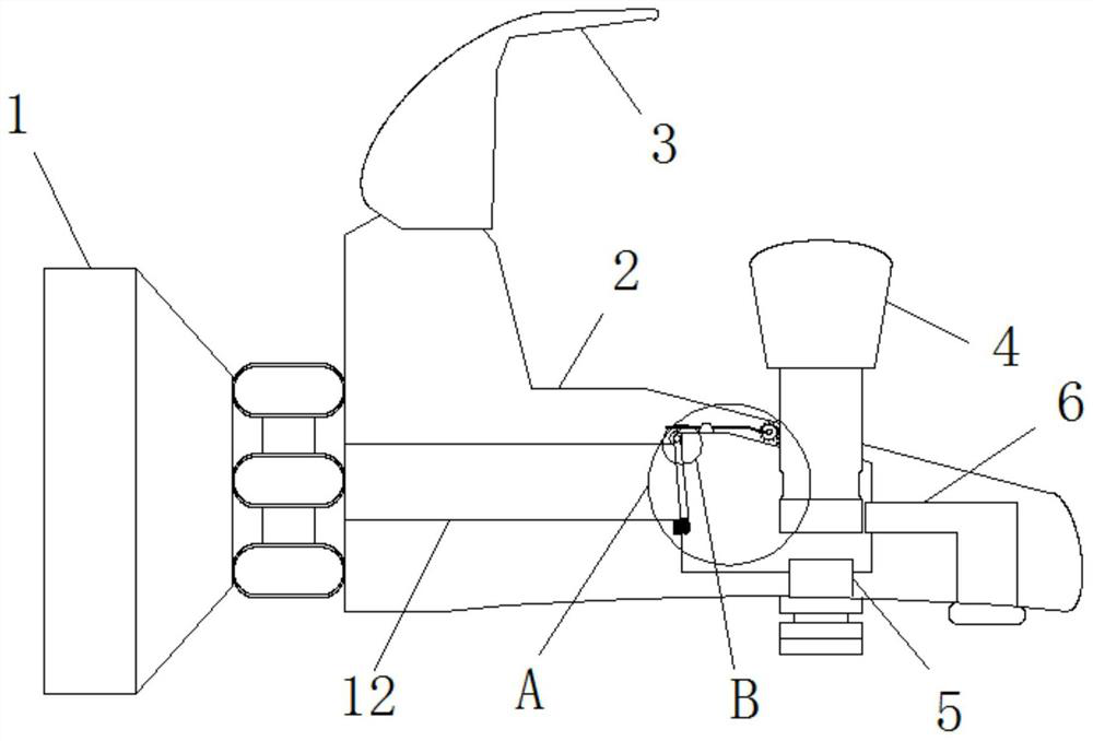 A protective water mixing valve for avoiding sudden water spray from bathroom showers