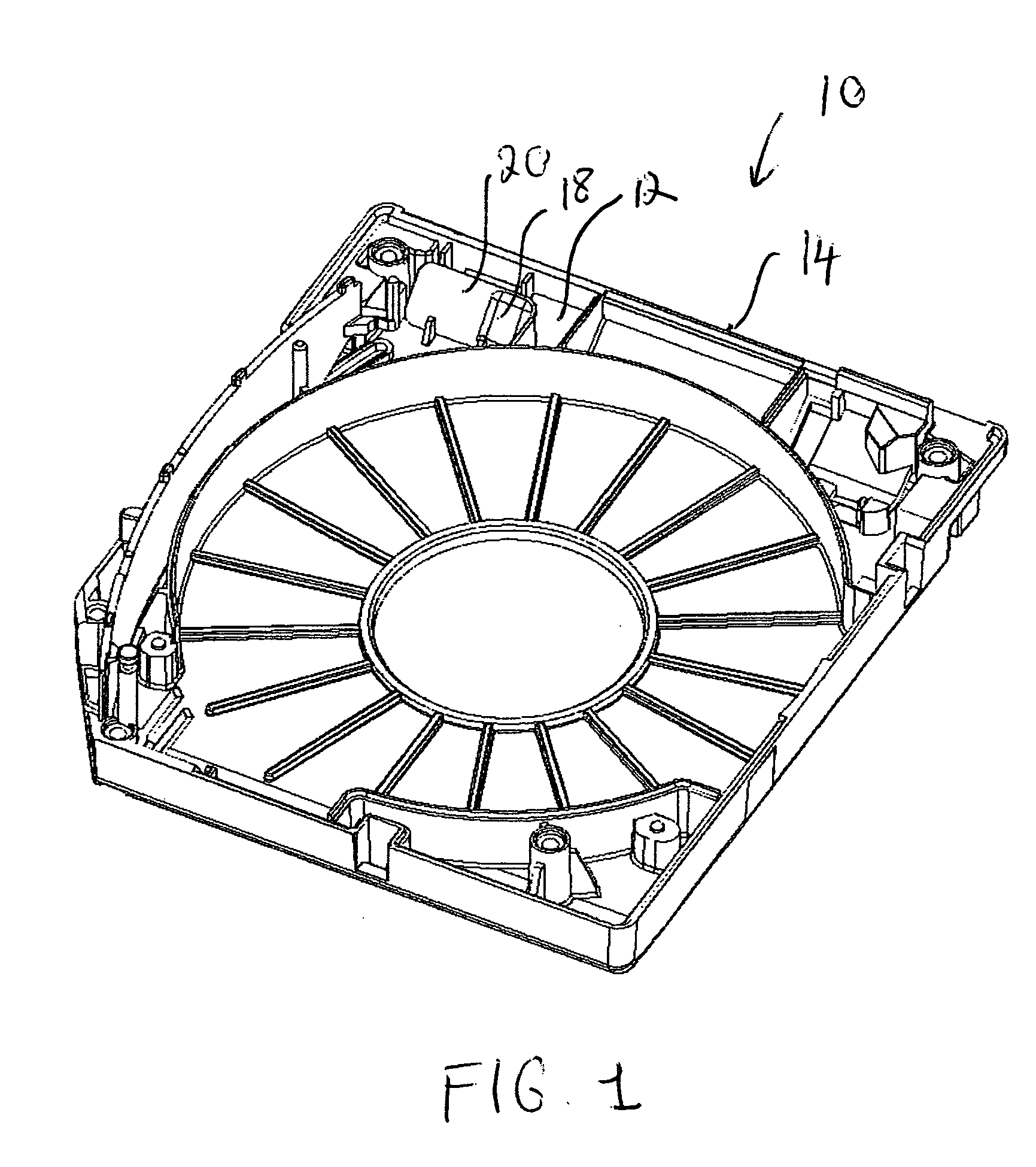 Cartridge with slanted memory chip and conforming wall