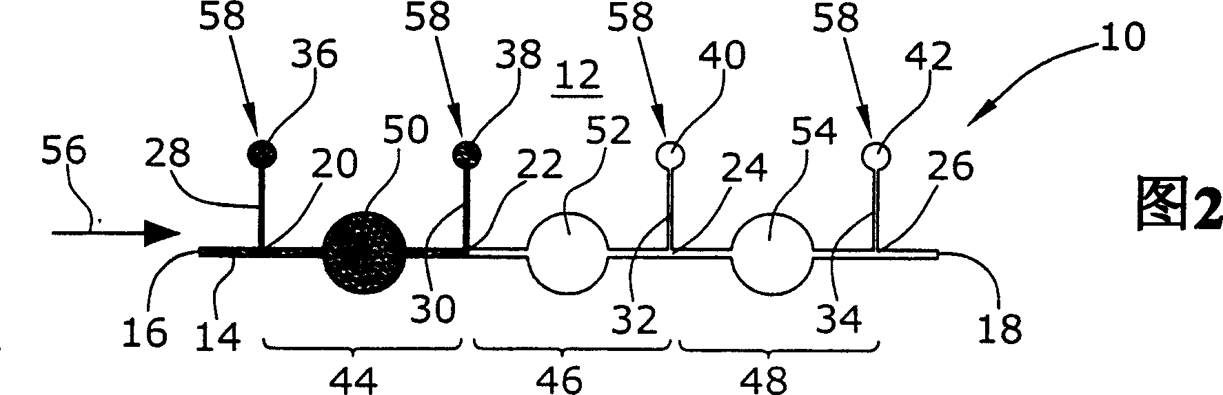 Device for the stepwise transport of liquid utilizing capillary forces