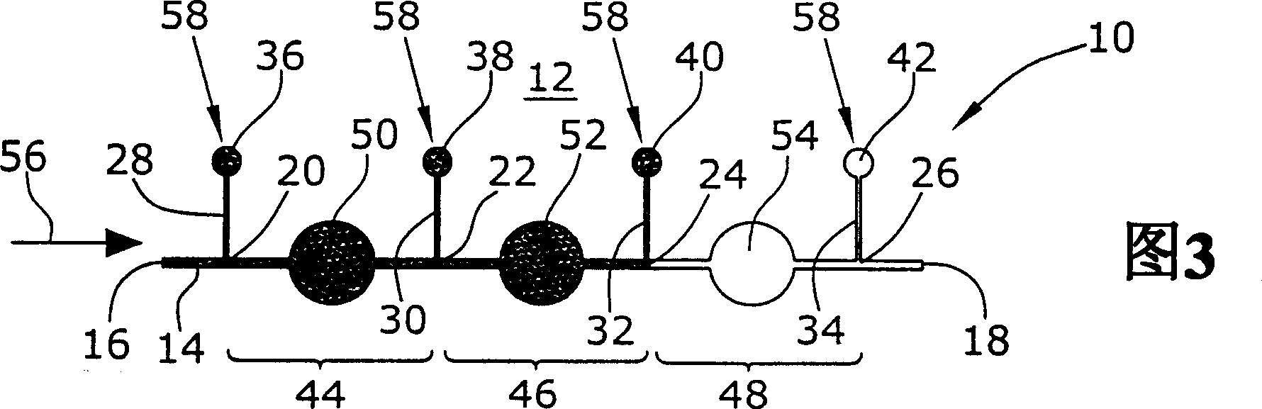 Device for the stepwise transport of liquid utilizing capillary forces