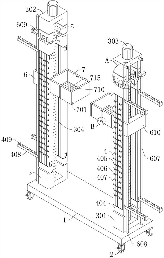 Unloading device used for logistics and provided with lifting mechanism and using method of unloading device