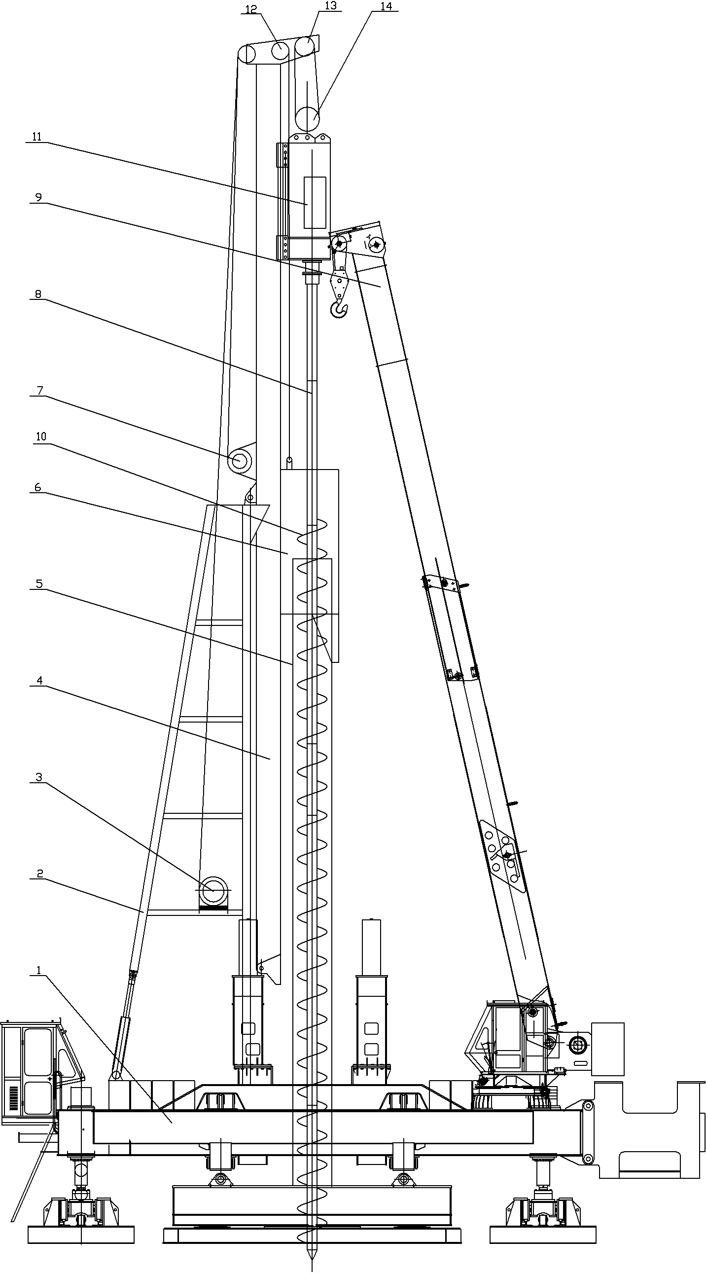 Static pressure moderately-excavated pile pressing machine and static pressure moderately-excavated pile pressing construction method