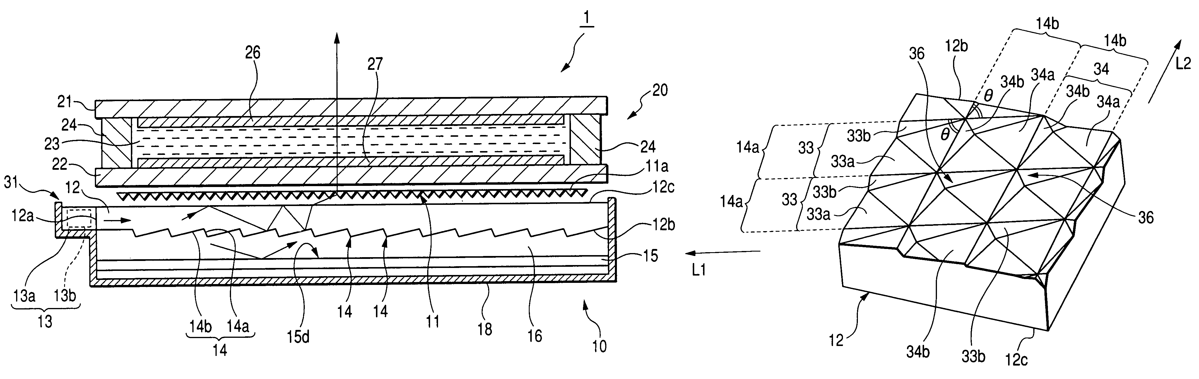 Surface emitting device, backside illumination device, and liquid crystal display device