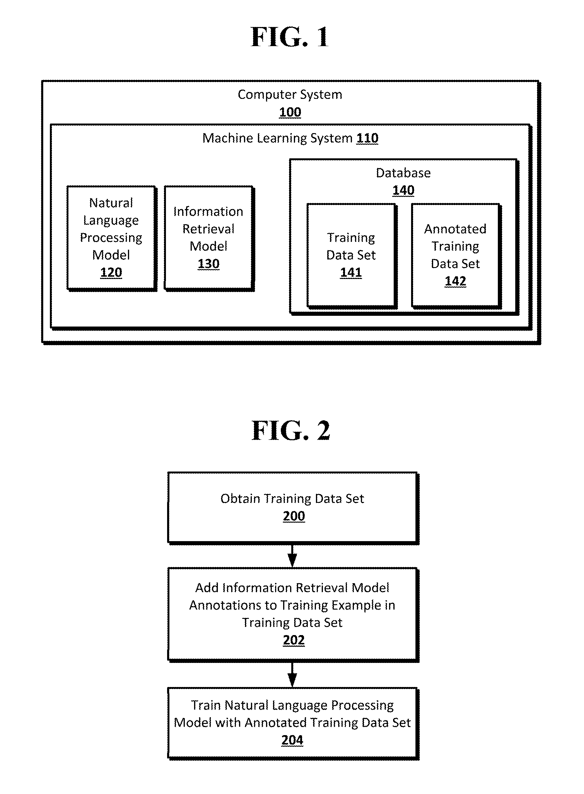 Training a natural language processing model with information retrieval model annotations