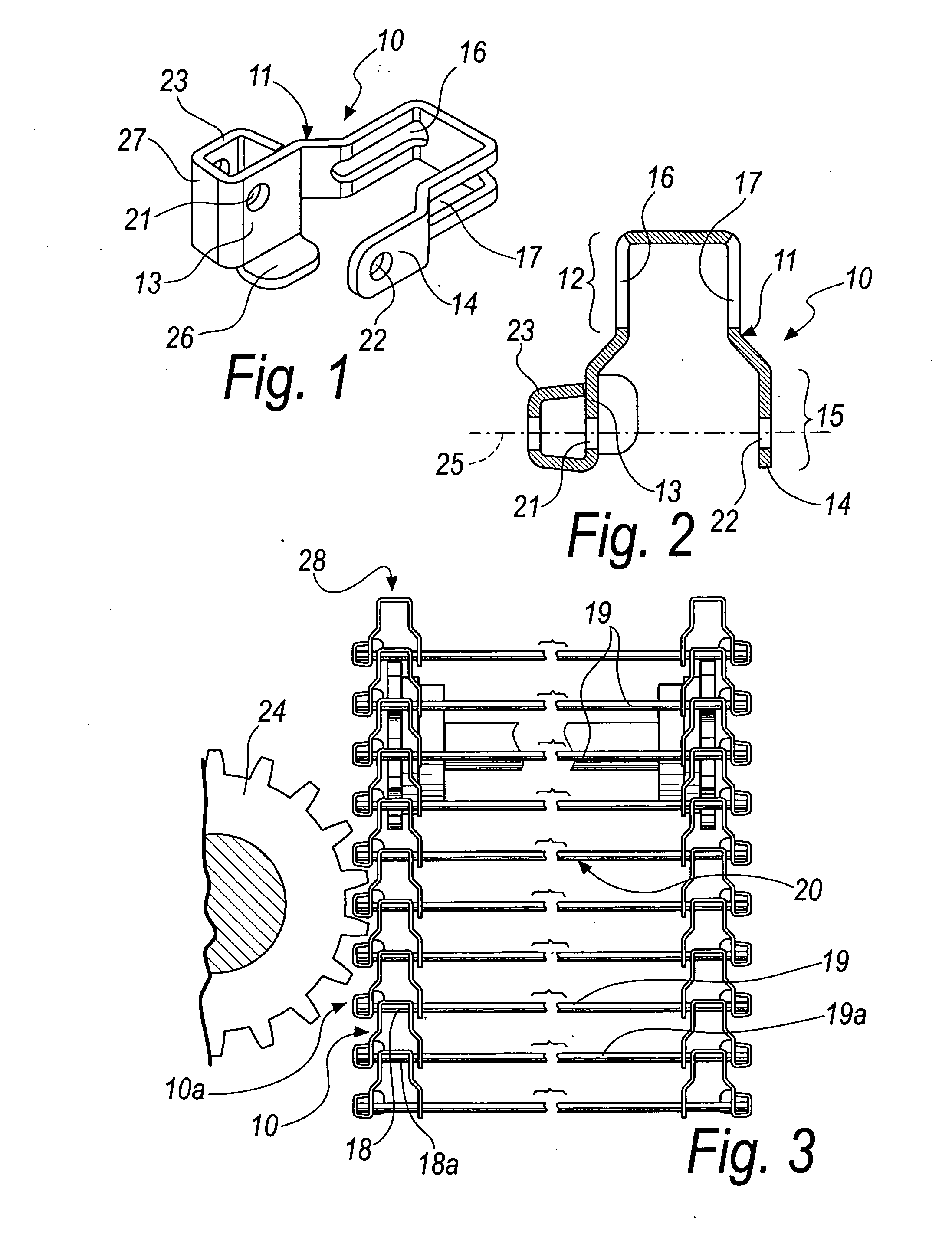 Link of a side chain for conveyor belts