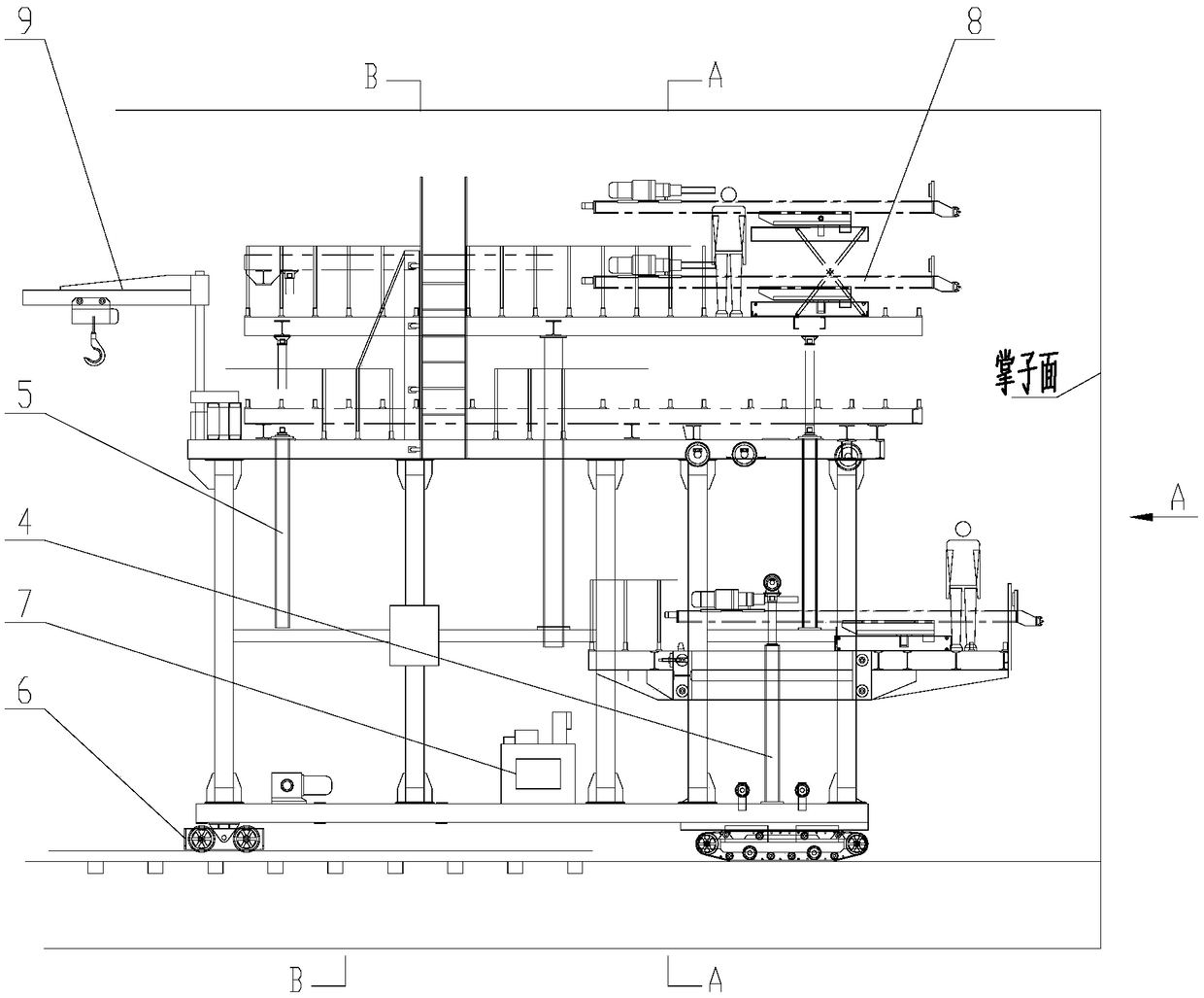 Tunnel full-section pre-reinforcement operation vehicle