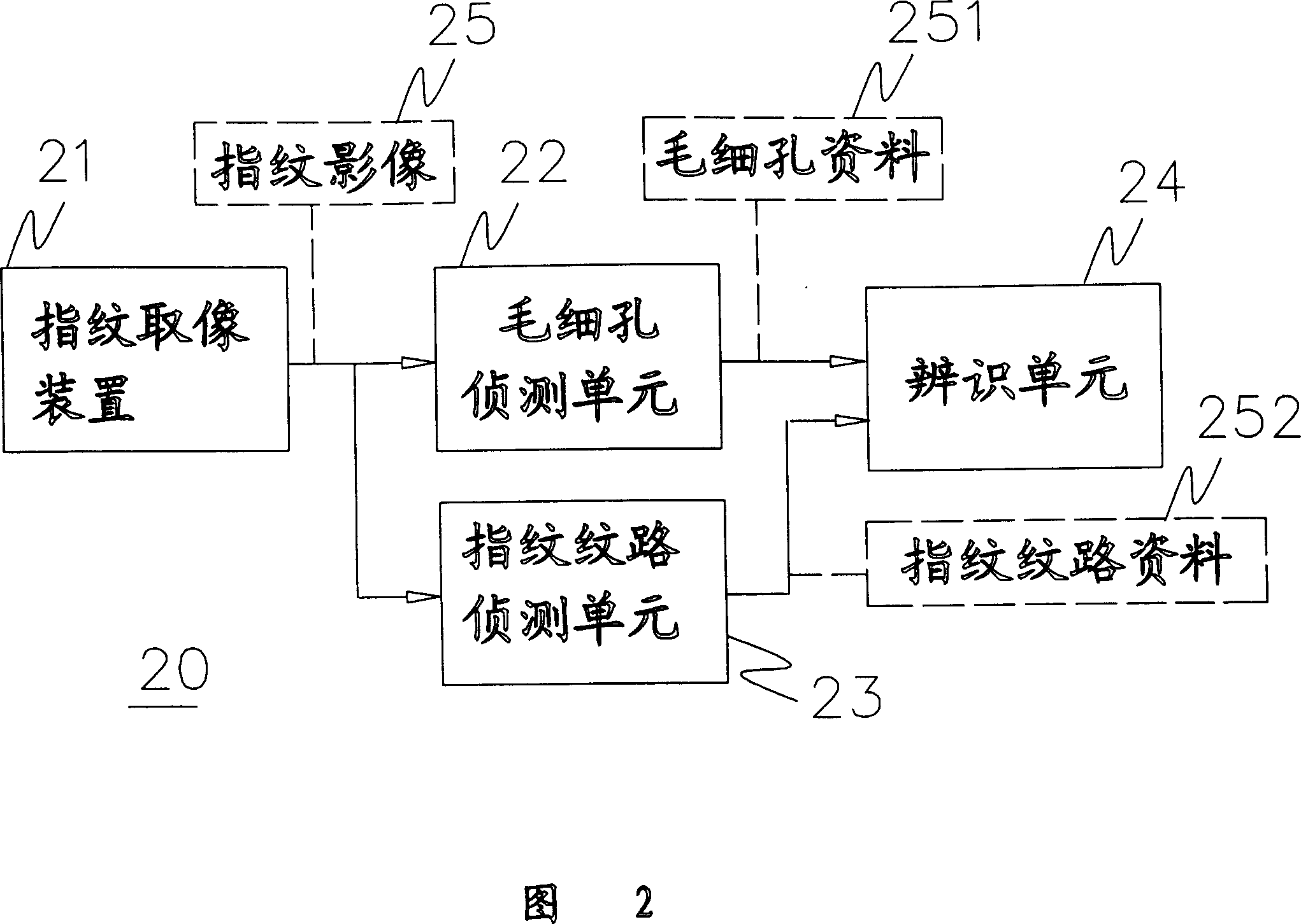 Fingerprint identification system having detecting capillary hole and method thereof