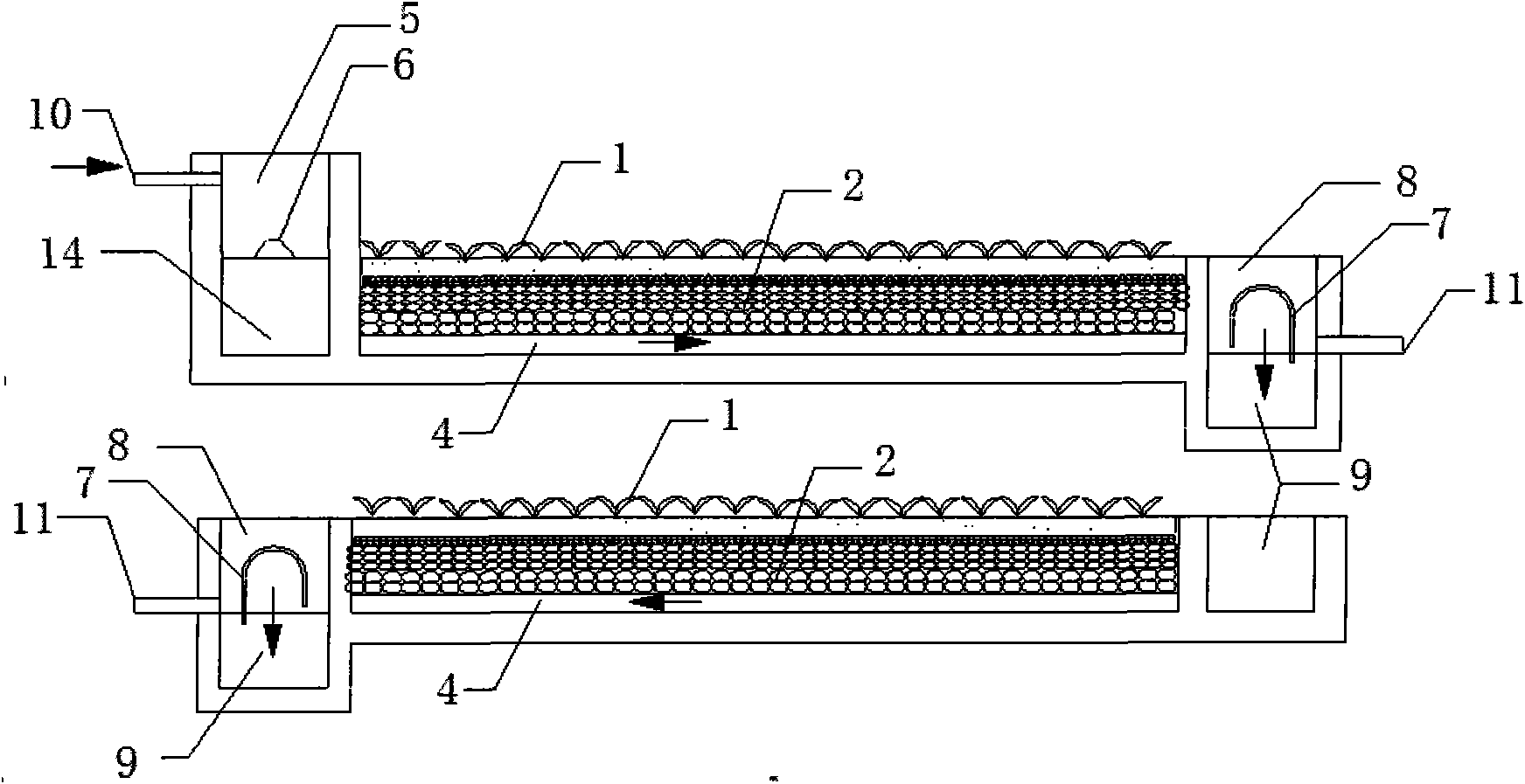 Hydraulic power oxygenation constructed wetland