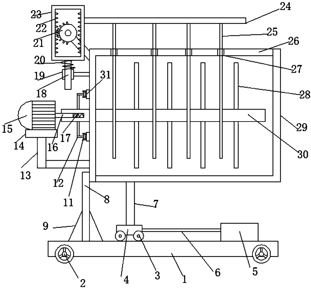 Meat material rolling device