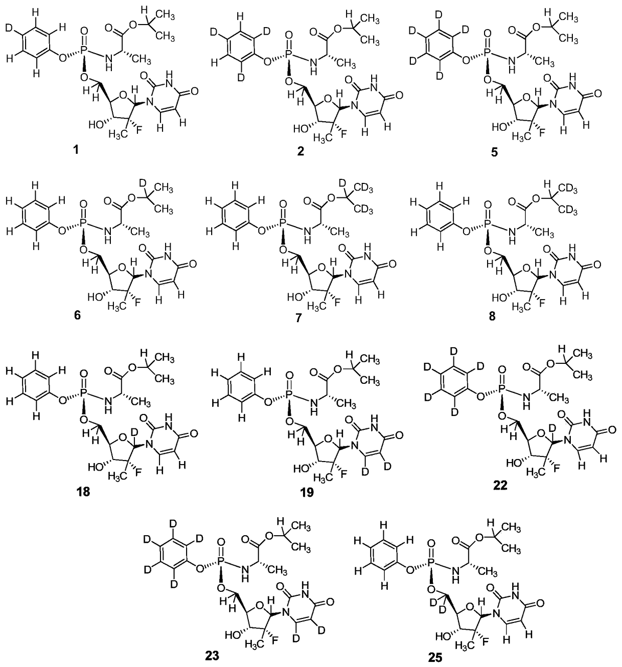 deuterated nucleoside derivatives