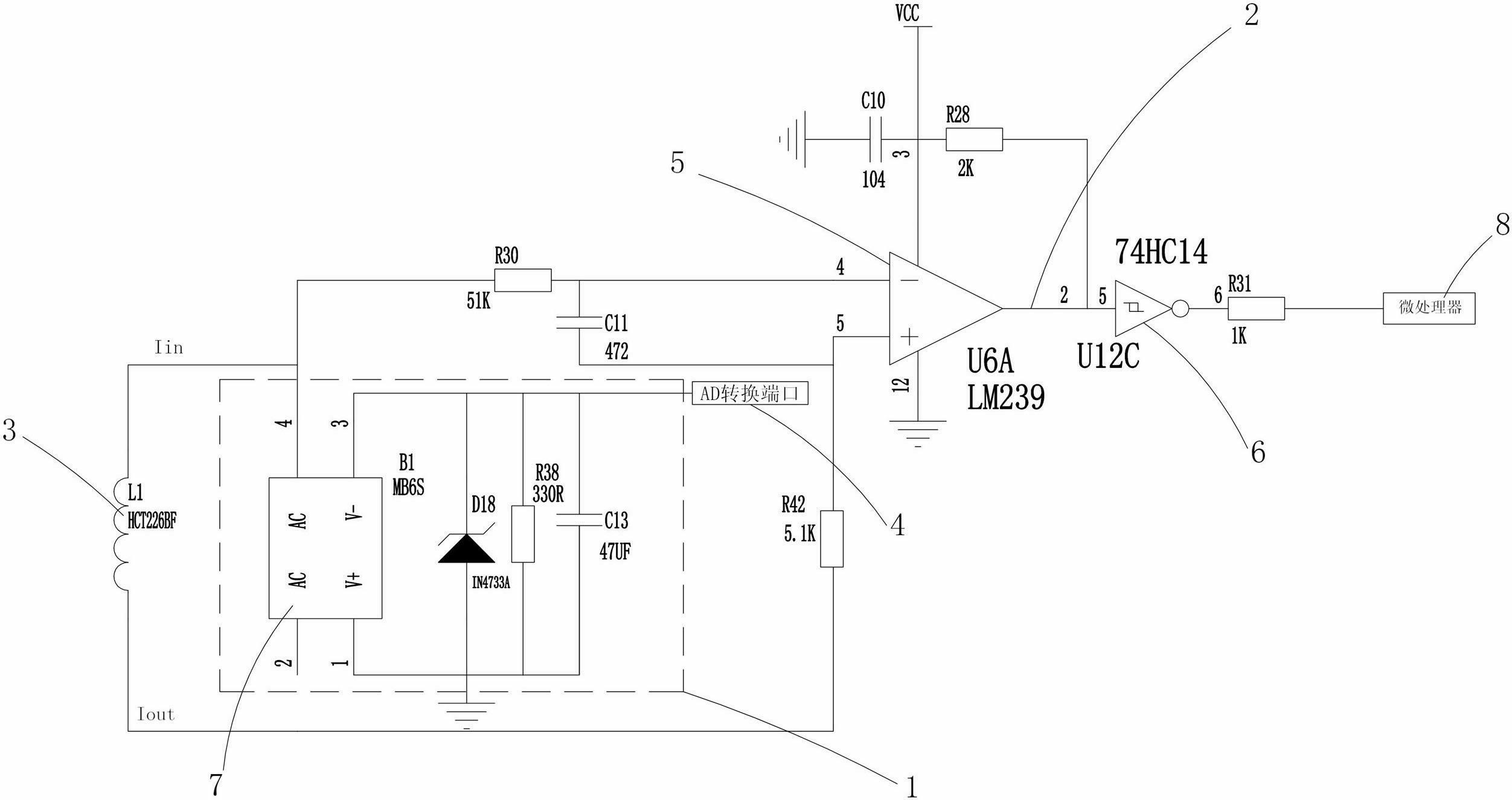 Simplified type alternating-current zero-crossing detecting and amplitude value sampling unit