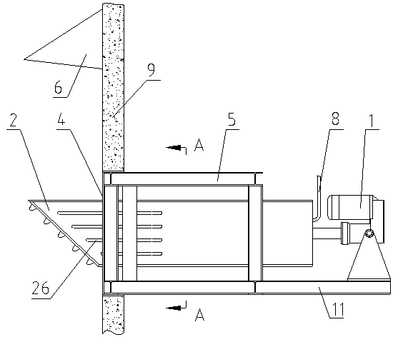 Wedge-shaped telescopic flow guide device for leachate from garbage storage bin