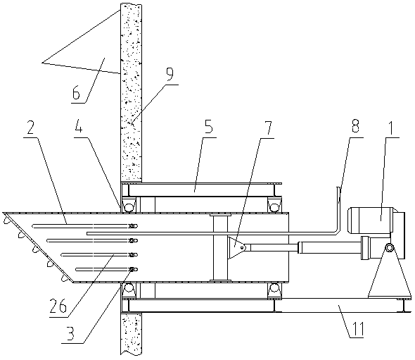 Wedge-shaped telescopic flow guide device for leachate from garbage storage bin