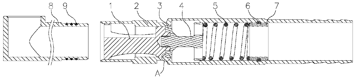 Gas circuit contact and electrical connector provided with same