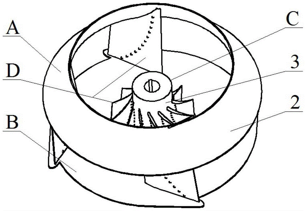 A kind of double impeller device of centrifugal fan