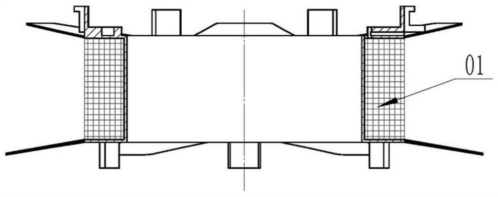 High-slot-space-factor rotor coil rack with self-locking collapse prevention function