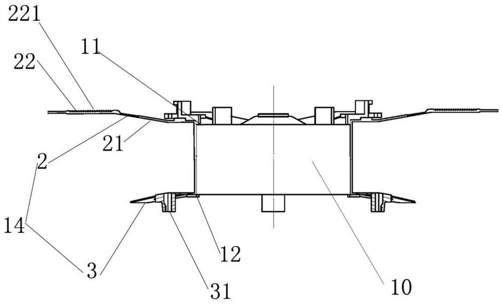 High-slot-space-factor rotor coil rack with self-locking collapse prevention function