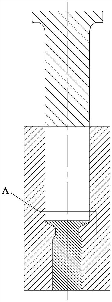 Tail-shrinkage-free back pressure type severe plastic deformation preparation mold for large-size rare earth magnesium alloy ingot blank