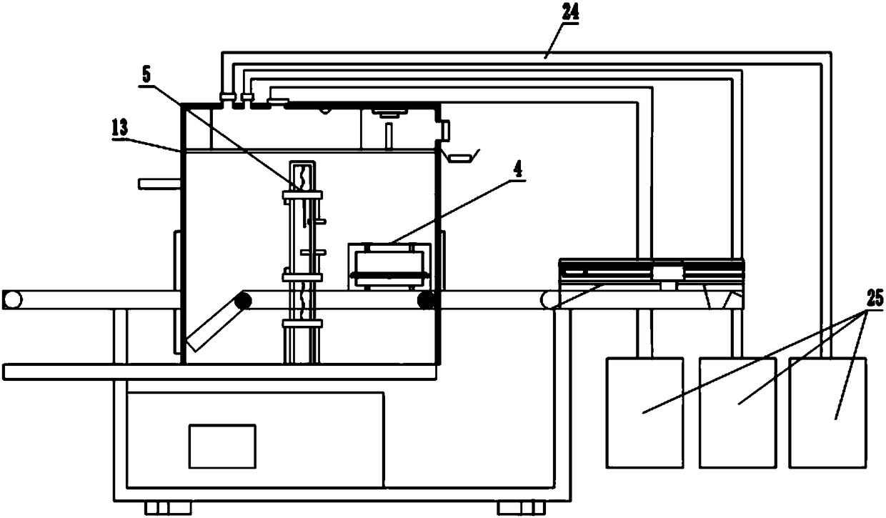 Food packing device provided with detector