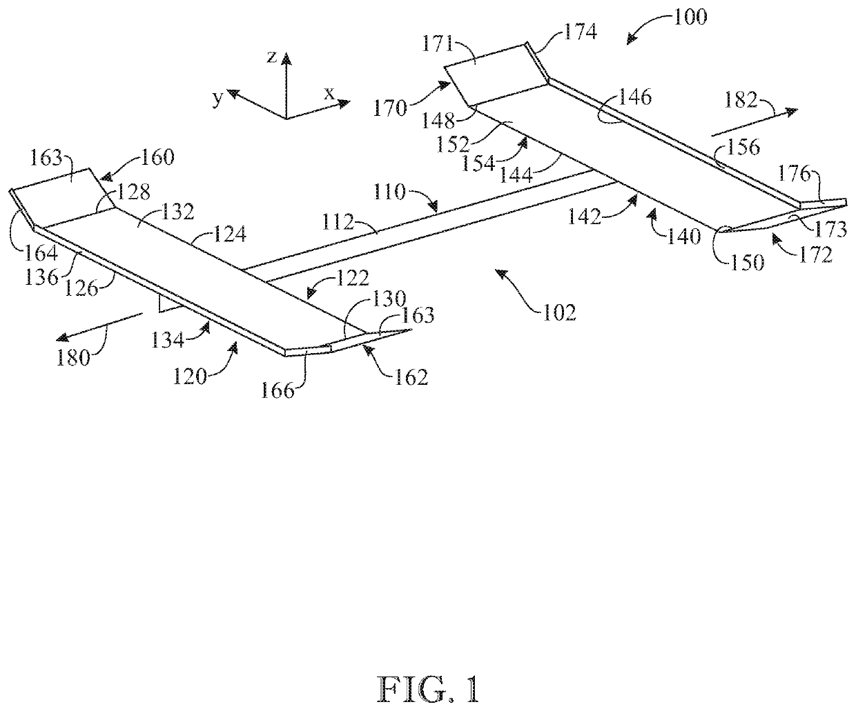 Fixed-wing flying device configured to fly in multiple directions